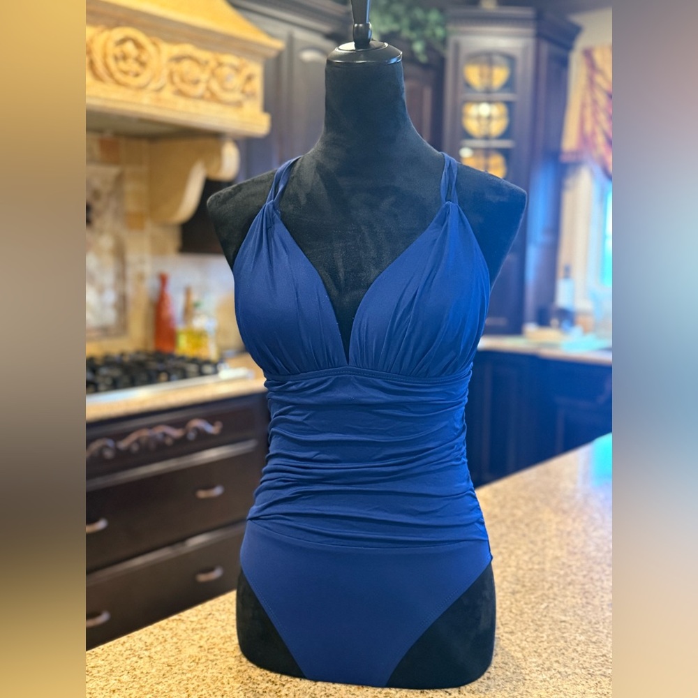 Elegant Blue One-Piece Swimsuit